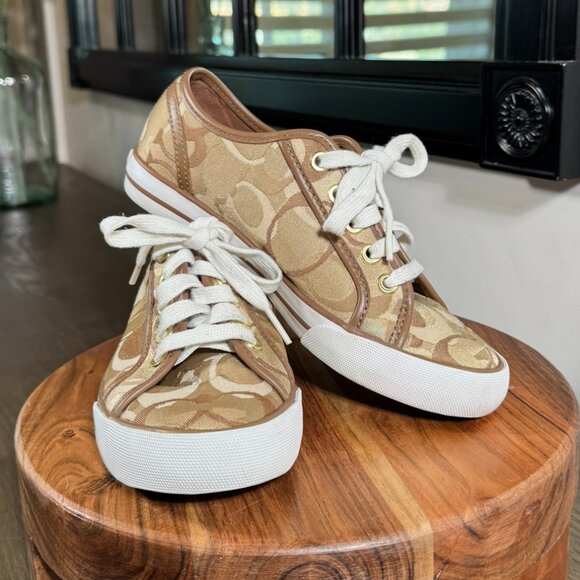 Coach Shoes - Coach Dee Signature-Canvas Sneakers — US Women’s 5 (Worn Once)